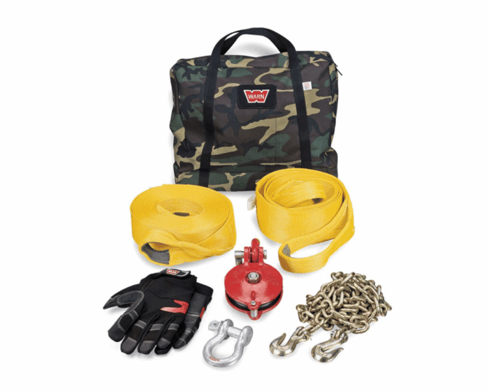 Warn recovery set army, inclusief alle lier accessoires